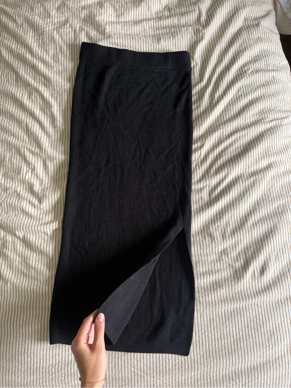 Black Knit Midi Skirt